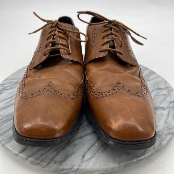 Cole Haan Dress Shoes Mens 13 British Tan Montgomery Wing Oxford Lace Up C20237 - Picture 3 of 12